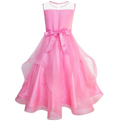 Flower Girls Dress Dimensional Flower Wedding Party Pageant Size 5-14 Years