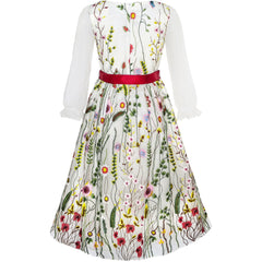 Flower Girls Dress Dimensional Flower Wedding Party Pageant Size 5-14 Years