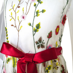 Flower Girls Dress Dimensional Flower Wedding Party Pageant Size 5-14 Years