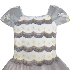 Flower Girls Dress Dimensional Flower Wedding Party Pageant Size 5-14 Years