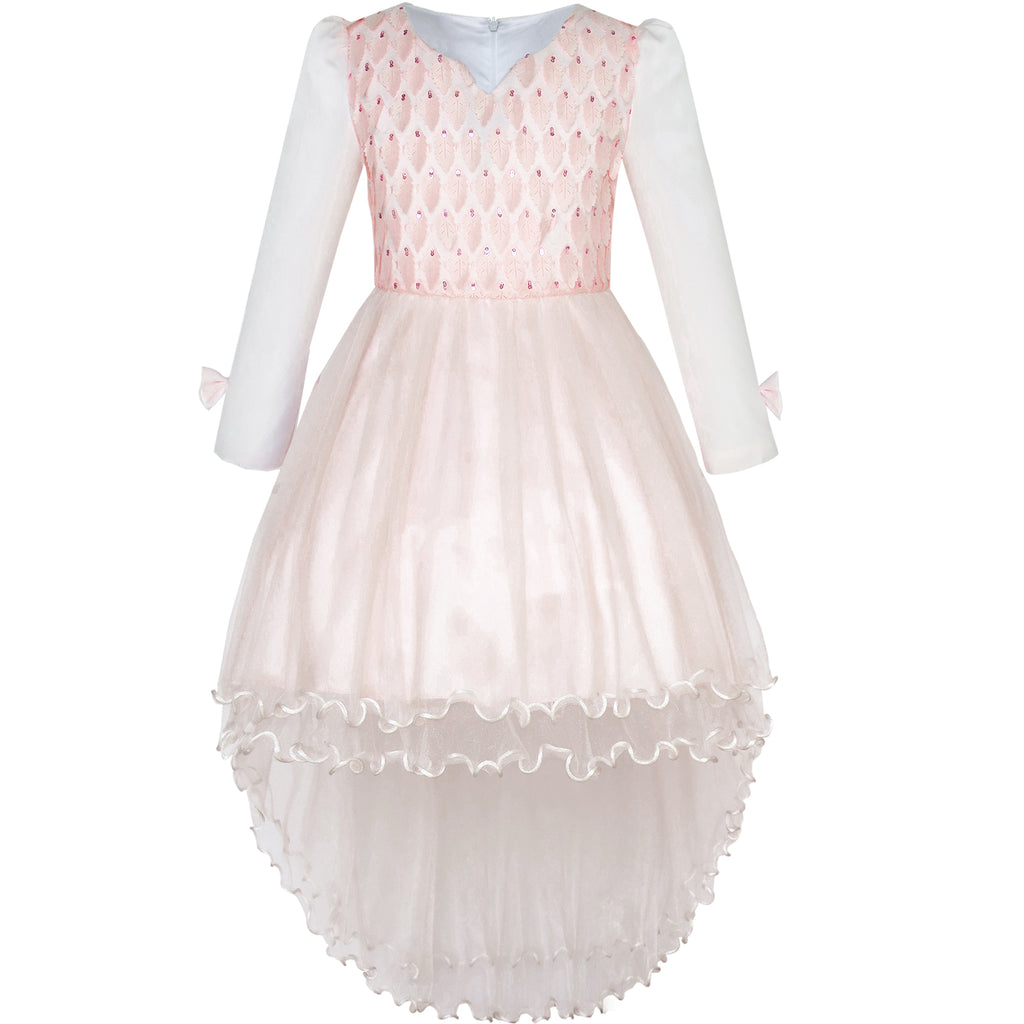 Girls Dress Multicolor Rainbow Bow Tie Butterfly Tulle Party Princess Size 4-14 Years