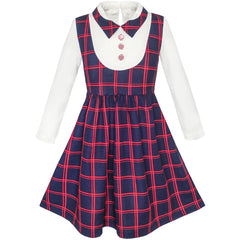 Girls Dress School Check Suspender Skirt Size 4-12 Years