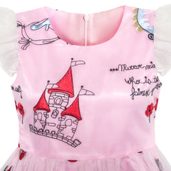 Girls Dress Bow Tie Jacquard Fit And Flare Princess Size 3-12 Years