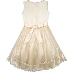 Girls Dress Flower Tulle Pleated Wedding Party Size 2-14 Years