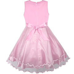 Girls Dress Flower Tulle Pleated Wedding Party Size 2-14 Years