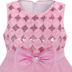 Girls Dress Flower Tulle Pleated Wedding Party Size 2-14 Years