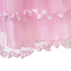 Girls Dress Flower Tulle Pleated Wedding Party Size 2-14 Years