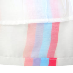 Girls Dress Striped Rose Print Tulle Size 4-14 Years