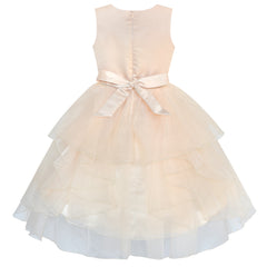 Flower Girls Dress Rhinestone Tulle Wedding Pageant Bridesmaid Size 5-12 Years