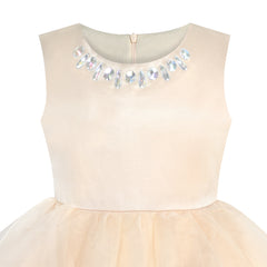 Flower Girls Dress Rhinestone Tulle Wedding Pageant Bridesmaid Size 5-12 Years