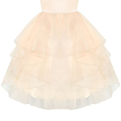 Flower Girls Dress Rhinestone Tulle Wedding Pageant Bridesmaid Size 5-12 Years