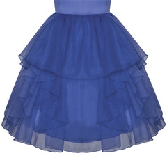 Flower Girls Dress Rhinestone Tulle Wedding Pageant Bridesmaid Size 5-12 Years