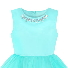 Flower Girls Dress Rhinestone Tulle Wedding Pageant Bridesmaid Size 5-12 Years