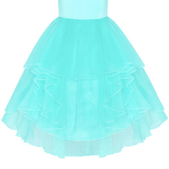 Flower Girls Dress Rhinestone Tulle Wedding Pageant Bridesmaid Size 5-12 Years