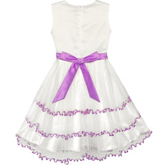 Girls Dress Flower Tulle Pleated Wedding Party Size 2-14 Years