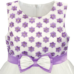 Girls Dress Flower Tulle Pleated Wedding Party Size 2-14 Years