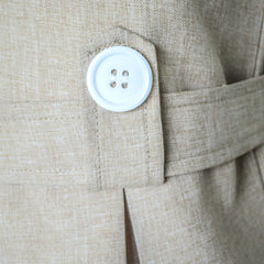 Girls Dress Khaki Button Back School Pleated Hem Size 6-14 Years