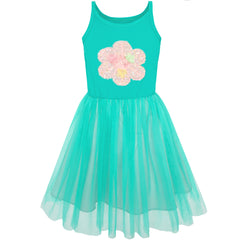 Girls Dress Short Sleeve Rainbow Tulle Skirt Birthday Party Size 4-10 Years