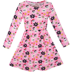 Girls Dress Forest Fox Long Sleeve Size 3-12 Years