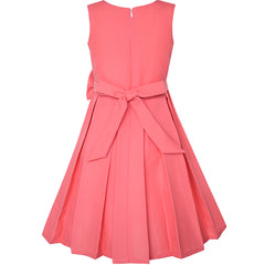 Girls Dress Color Block Contrast Bow Tie Everyday Party Size 4-14 Years