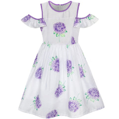 Girls Dress Striped Rose Print Tulle Size 4-14 Years