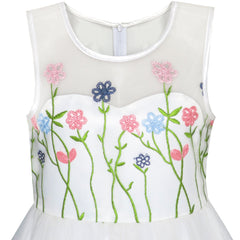 Flower Girls Dress Dimensional Flower Wedding Party Pageant Size 5-14 Years