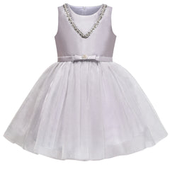 Girls Dress Elegant Design Princess Wedding Bow Tie Flower Size 4-14 Years