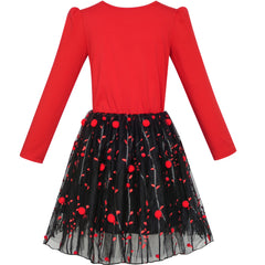 Girls Dress Long Sleeve Lace 2-in-1 Princess Tutu Size 4-12 Years