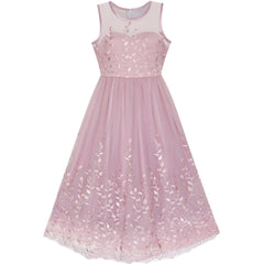 Flower Girls Dress Dimensional Flower Wedding Party Pageant Size 5-14 Years