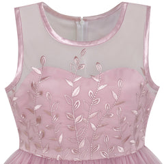 Flower Girls Dress Dimensional Flower Wedding Party Pageant Size 5-14 Years