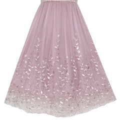 Flower Girls Dress Dimensional Flower Wedding Party Pageant Size 5-14 Years