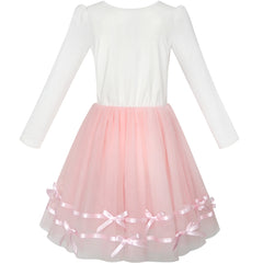 Girls Dress Long Sleeve Lace 2-in-1 Princess Tutu Size 4-12 Years