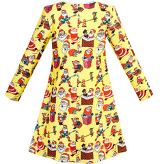 Girls Dress Forest Fox Long Sleeve Size 3-12 Years
