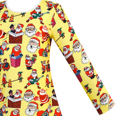 Girls Dress Forest Fox Long Sleeve Size 3-12 Years