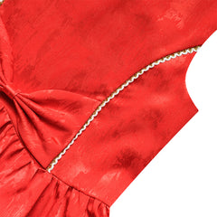 Girls Dress Bow Tie Jacquard Fit And Flare Princess Size 3-12 Years