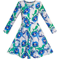 Girls Dress Forest Fox Long Sleeve Size 3-12 Years