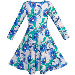 Girls Dress Forest Fox Long Sleeve Size 3-12 Years