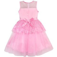 Flower Girls Dress Tiered Skirt Bridesmaid Wedding Size 4-12 Years