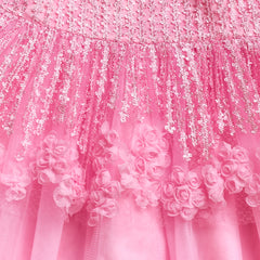 Flower Girls Dress Tiered Skirt Bridesmaid Wedding Size 4-12 Years