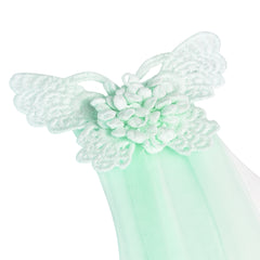 Flower Girls Dress Peach Ruffle Butterfly Wedding Bridesmaid Size 6-14 Years