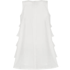 Girls Dress Sequin Wedding Hi-low Tulle Skirt Tutu Flutter Sleeve Size 3-12 Years