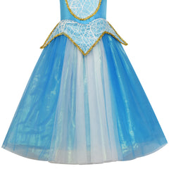 Princess Aurora Costume Briar Rose Accessories Crown Magic Wand Size 4-12 Years