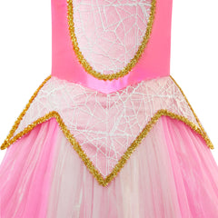 Princess Aurora Costume Briar Rose Accessories Crown Magic Wand Size 4-12 Years