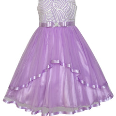 Flower Girls Dress Belted Wedding Party Bridesmaid Size 4-14 Years