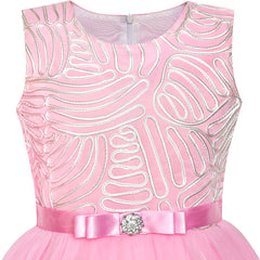 Flower Girls Dress Belted Wedding Party Bridesmaid Size 4-14 Years