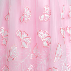Girls Dress Butterfly Embroidered Halter Dress Party Size 5-12 Years