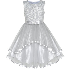 Flower Girls Dress Belted Wedding Party Bridesmaid Size 4-14 Years