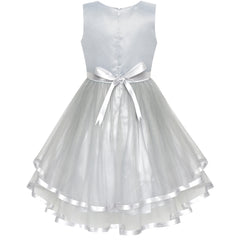 Flower Girls Dress Belted Wedding Party Bridesmaid Size 4-14 Years