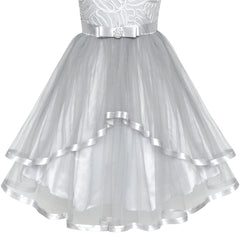 Flower Girls Dress Belted Wedding Party Bridesmaid Size 4-14 Years