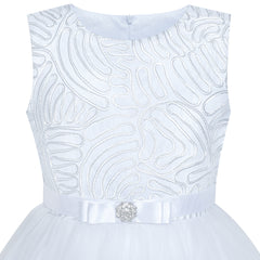 Flower Girls Dress Belted Wedding Party Bridesmaid Size 4-14 Years